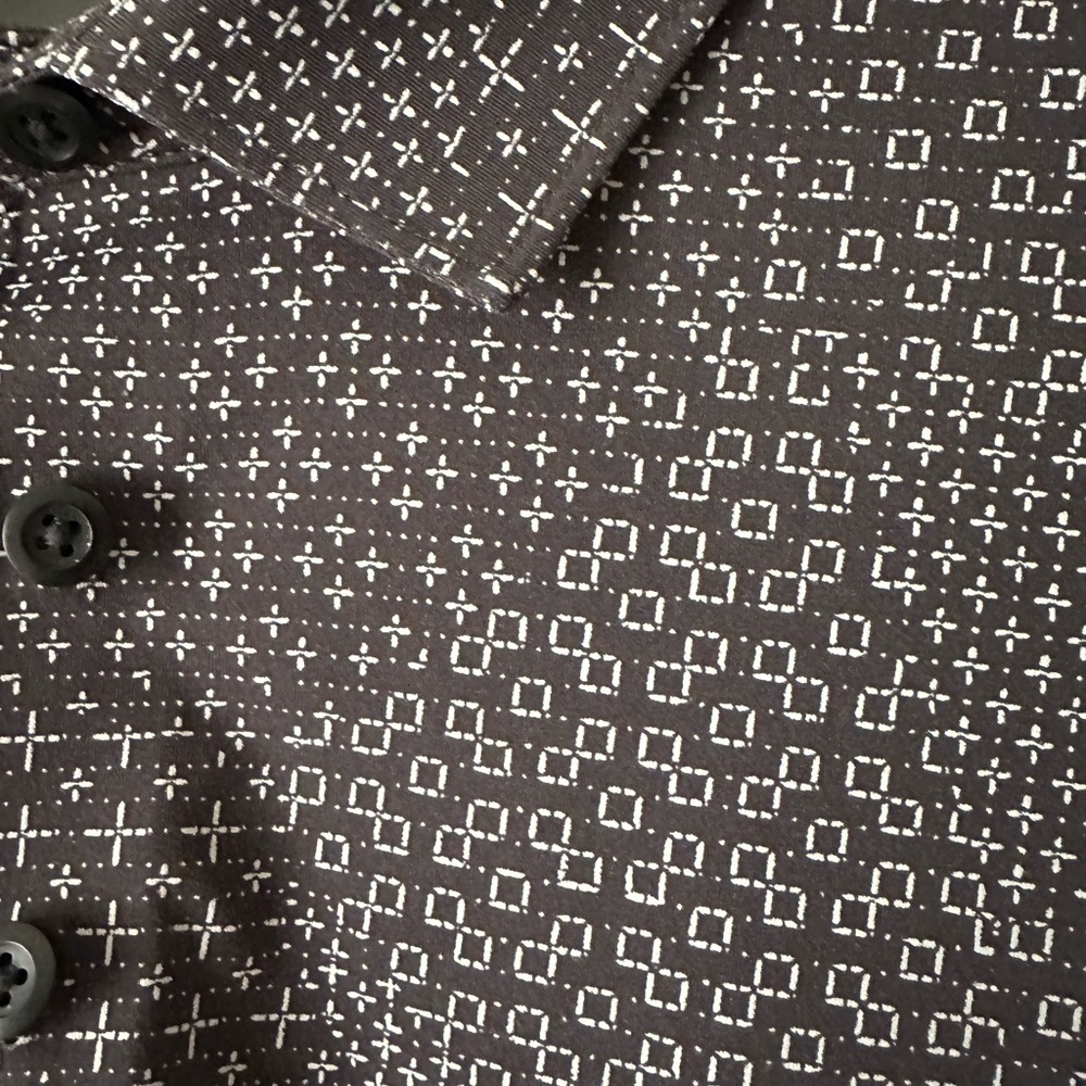 Lululemon Men's Camo Polo Shirt, Black/Gray, Size Large - Picture 3 of 4
